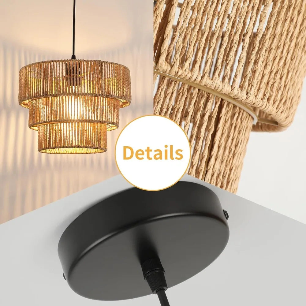 Boho Rattan Pendant Light