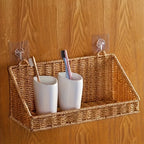 Rustic Wall-Mounted Rattan Storage Basket