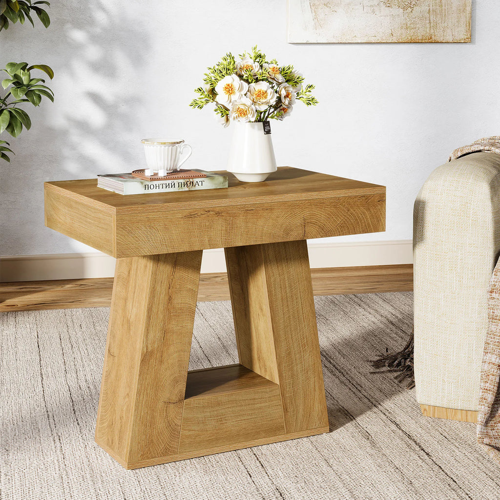 Coastal Casa 2-Tier Wooden Side Table