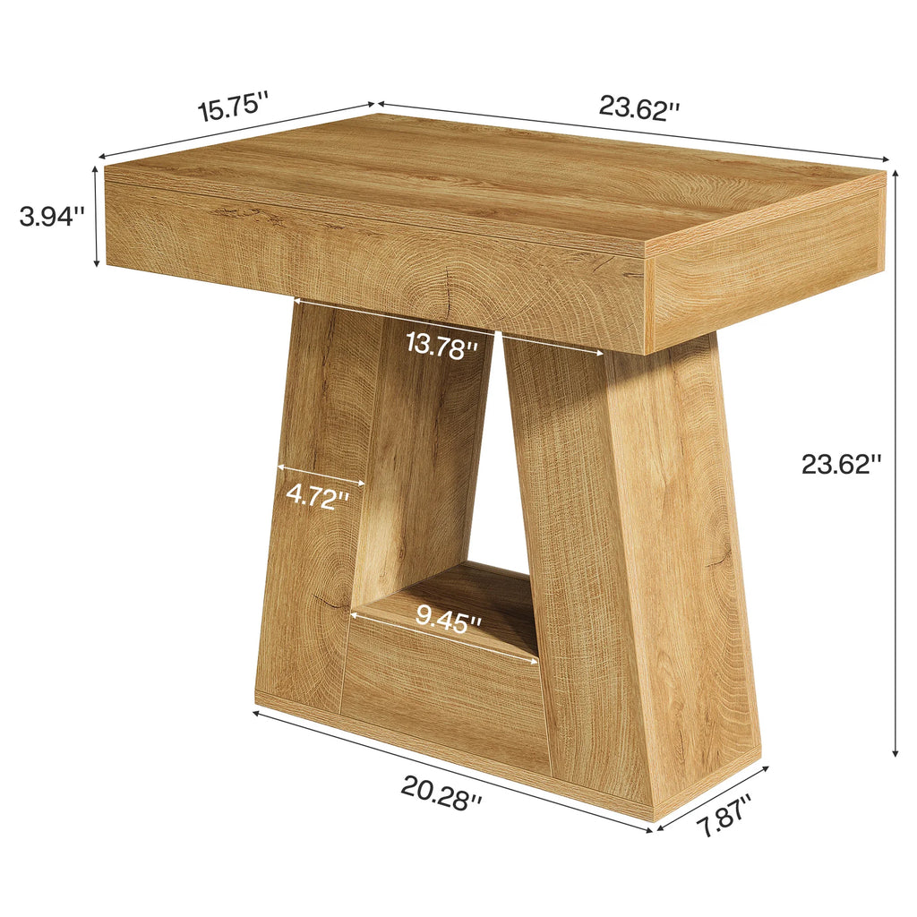 Coastal Casa 2-Tier Wooden Side Table