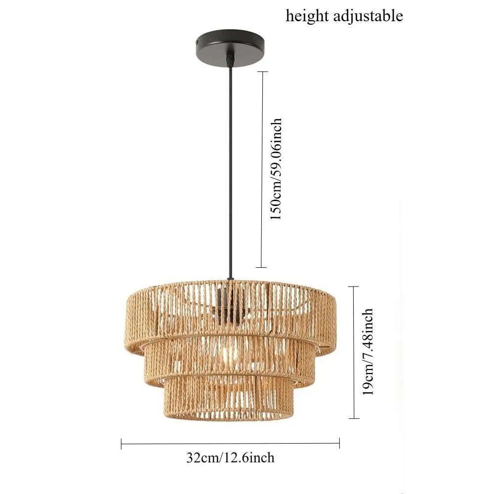 Boho Rattan Pendant Light