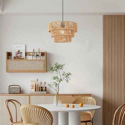 Boho Rattan Pendant Light