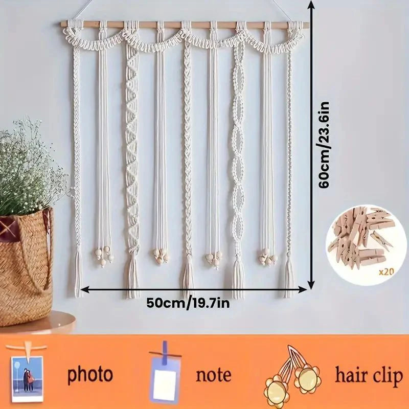 Boho Photo Display Clip Wall Hanging